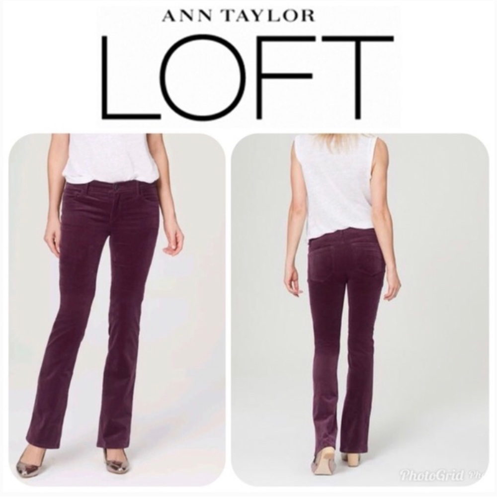 LOFT LOW WAIST MODERN BOOT CUT CORDUROY PANTS